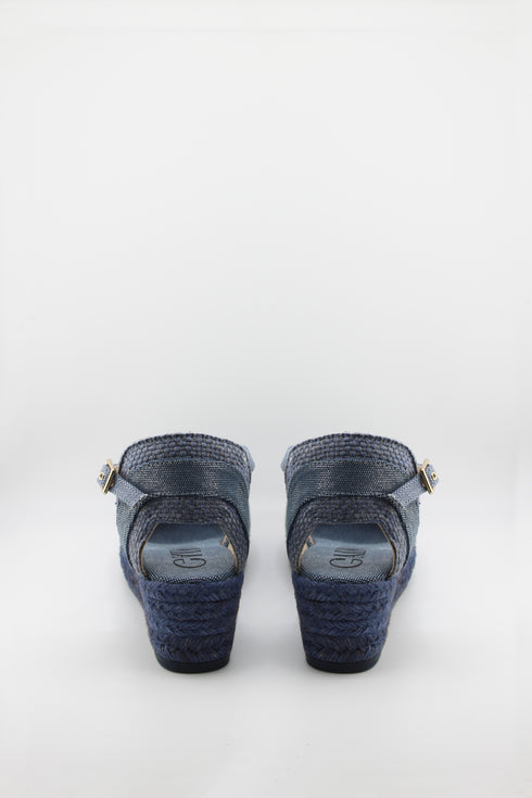 Gaimo Textile Espadrille Wedge with Adjustable Ankle Strap